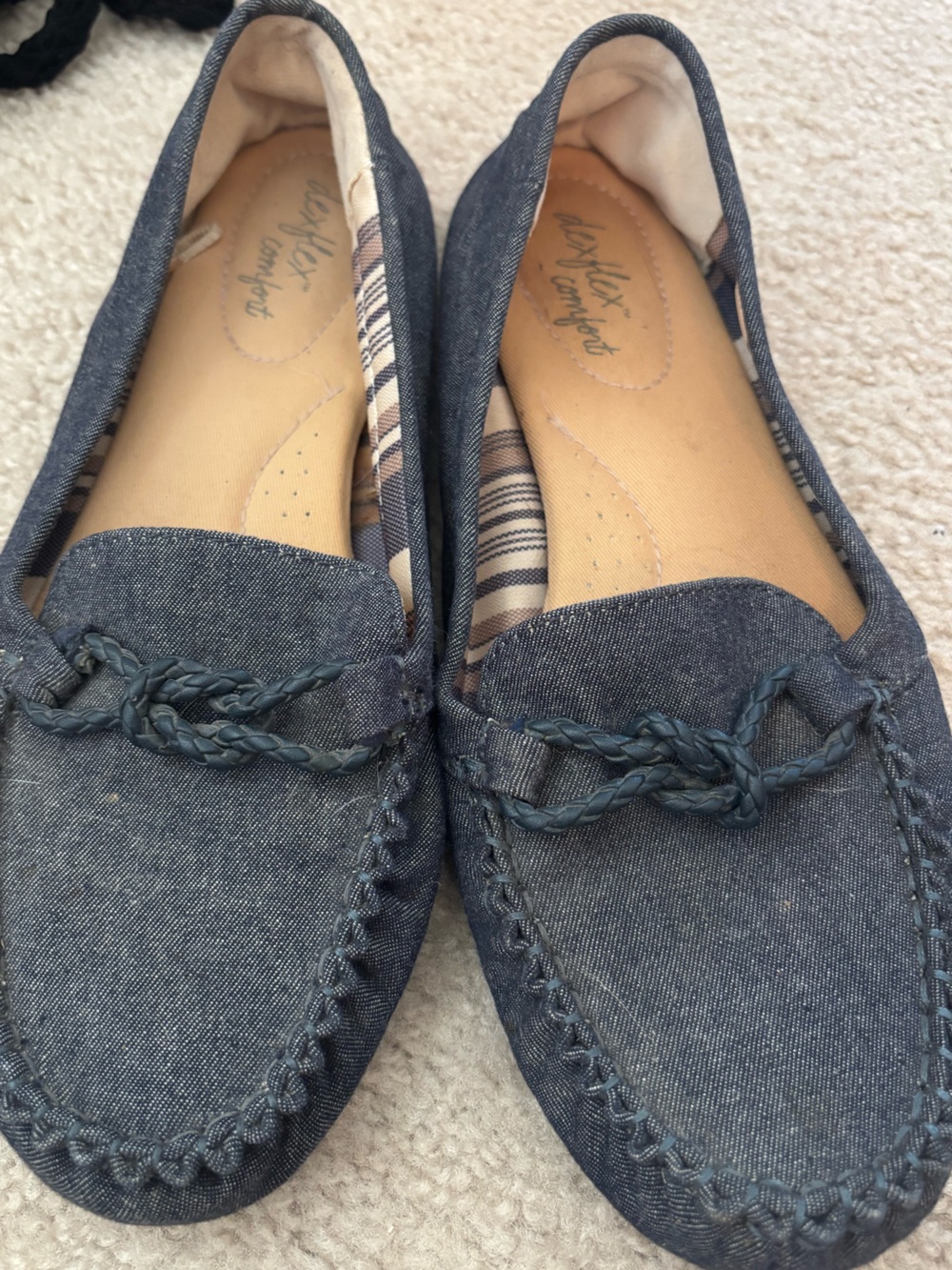 dexflex comfort Denim-Style Blue Braided Moccasin Flats